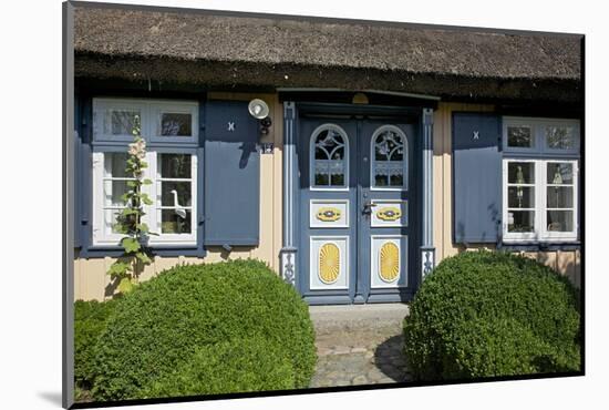 Thatched-Roof House with Traditional Front Door in Born on the Darss Peninsula-Uwe Steffens-Mounted Photographic Print