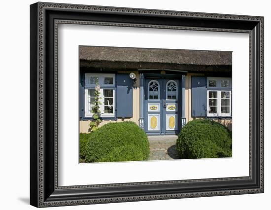 Thatched-Roof House with Traditional Front Door in Born on the Darss Peninsula-Uwe Steffens-Framed Photographic Print