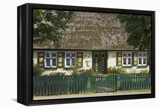 Thatched-Roof House with Traditional Front Door in Born on the Darss Peninsula-Uwe Steffens-Framed Premier Image Canvas