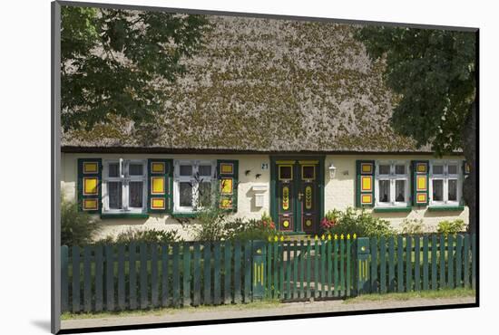 Thatched-Roof House with Traditional Front Door in Born on the Darss Peninsula-Uwe Steffens-Mounted Photographic Print