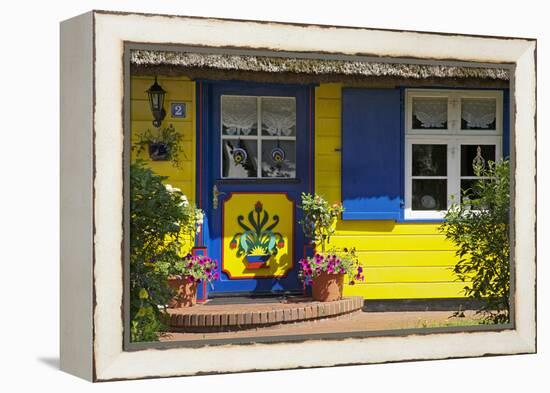Thatched-Roof House with Traditional Front Door in Born on the Darss Peninsula-Uwe Steffens-Framed Premier Image Canvas