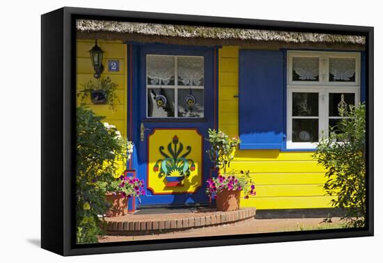 Thatched-Roof House with Traditional Front Door in Born on the Darss Peninsula-Uwe Steffens-Framed Premier Image Canvas
