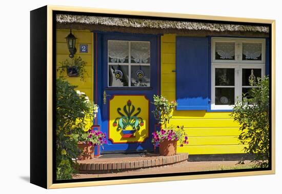 Thatched-Roof House with Traditional Front Door in Born on the Darss Peninsula-Uwe Steffens-Framed Premier Image Canvas