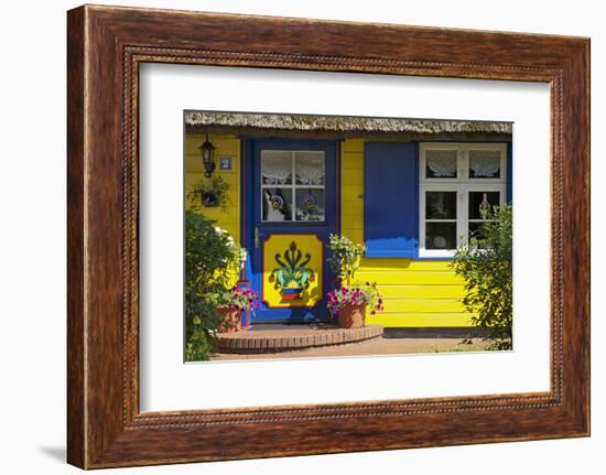 Thatched-Roof House with Traditional Front Door in Born on the Darss Peninsula-Uwe Steffens-Framed Photographic Print