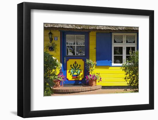 Thatched-Roof House with Traditional Front Door in Born on the Darss Peninsula-Uwe Steffens-Framed Photographic Print