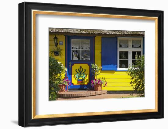 Thatched-Roof House with Traditional Front Door in Born on the Darss Peninsula-Uwe Steffens-Framed Photographic Print