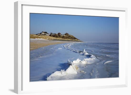 Thatched Roof Houses on the Mellhoern over the 'Blidselbucht'-Uwe Steffens-Framed Photographic Print