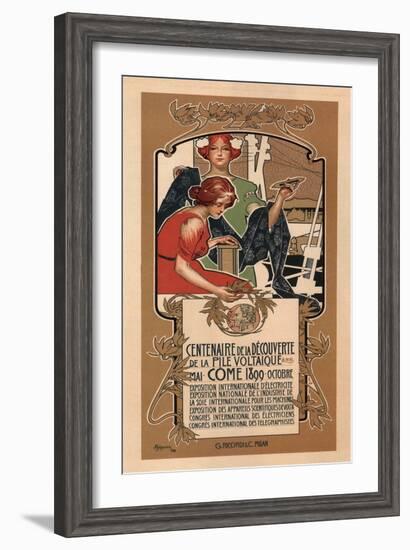 The 100th Anniversary of Volta's Discovery of the Electric Battery, 1898-Adolfo Hohenstein-Framed Giclee Print