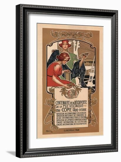 The 100th Anniversary of Volta's Discovery of the Electric Battery, 1898-Adolfo Hohenstein-Framed Giclee Print