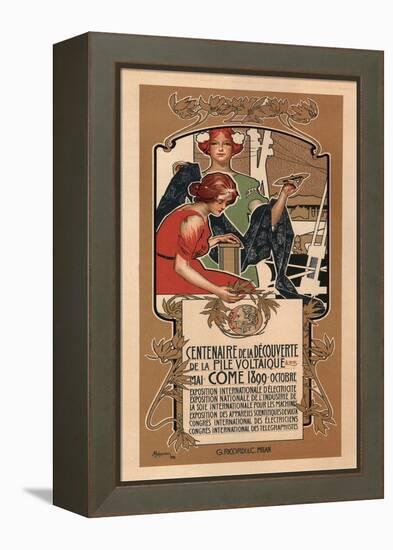 The 100th Anniversary of Volta's Discovery of the Electric Battery, 1898-Adolfo Hohenstein-Framed Premier Image Canvas