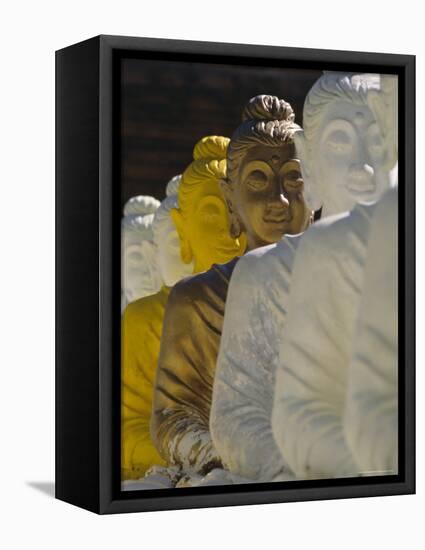 The 106 Pieces of Cemented Buddha Statue at Wat Pangbua, Thailand-Alain Evrard-Framed Premier Image Canvas