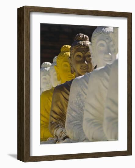 The 106 Pieces of Cemented Buddha Statue at Wat Pangbua, Thailand-Alain Evrard-Framed Photographic Print