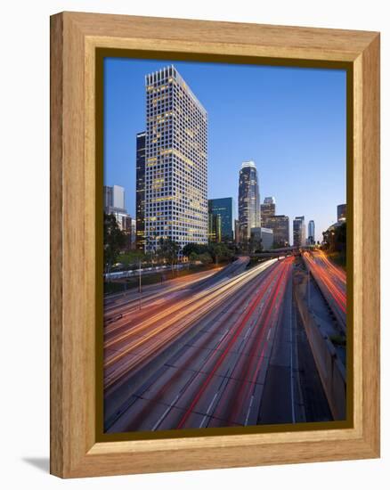 The 110 Harbour Freeway and Downtown Los Angeles Skyline, California, United States of America, Nor-Gavin Hellier-Framed Premier Image Canvas