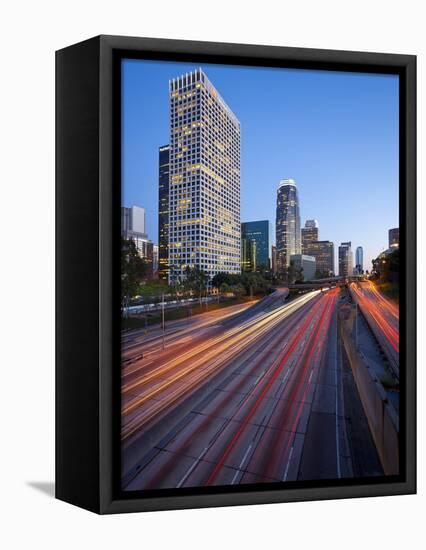 The 110 Harbour Freeway and Downtown Los Angeles Skyline, California, United States of America, Nor-Gavin Hellier-Framed Premier Image Canvas