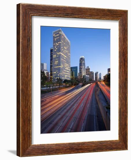 The 110 Harbour Freeway and Downtown Los Angeles Skyline, California, United States of America, Nor-Gavin Hellier-Framed Photographic Print