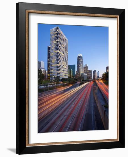 The 110 Harbour Freeway and Downtown Los Angeles Skyline, California, United States of America, Nor-Gavin Hellier-Framed Photographic Print