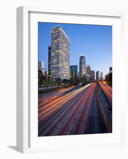 The 110 Harbour Freeway and Downtown Los Angeles Skyline, California, United States of America, Nor-Gavin Hellier-Framed Photographic Print