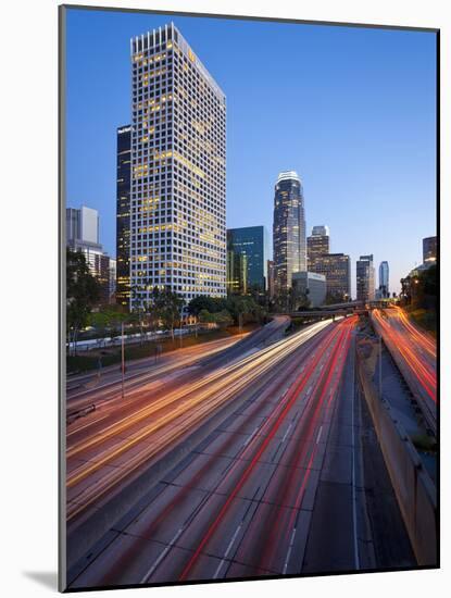 The 110 Harbour Freeway and Downtown Los Angeles Skyline, California, United States of America, Nor-Gavin Hellier-Mounted Photographic Print