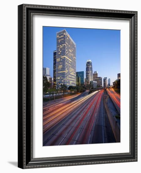 The 110 Harbour Freeway and Downtown Los Angeles Skyline, California, United States of America, Nor-Gavin Hellier-Framed Photographic Print