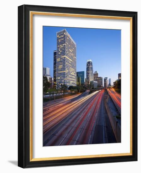 The 110 Harbour Freeway and Downtown Los Angeles Skyline, California, United States of America, Nor-Gavin Hellier-Framed Photographic Print