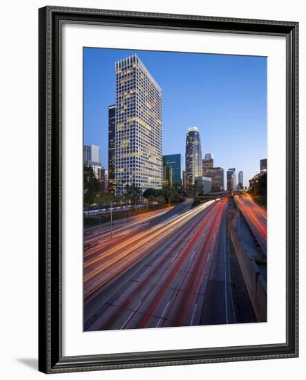 The 110 Harbour Freeway and Downtown Los Angeles Skyline, California, United States of America, Nor-Gavin Hellier-Framed Photographic Print