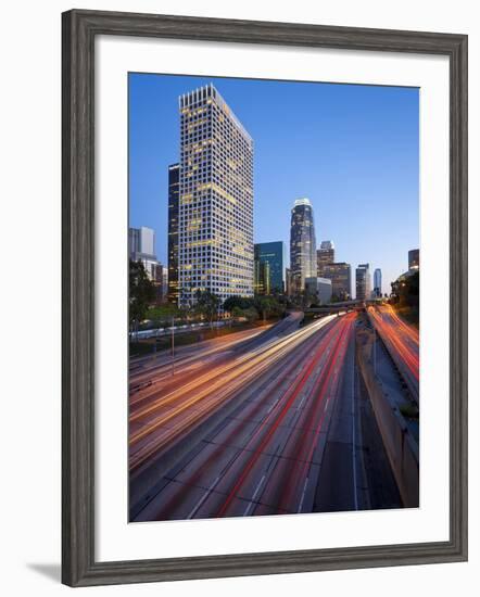 The 110 Harbour Freeway and Downtown Los Angeles Skyline, California, United States of America, Nor-Gavin Hellier-Framed Photographic Print