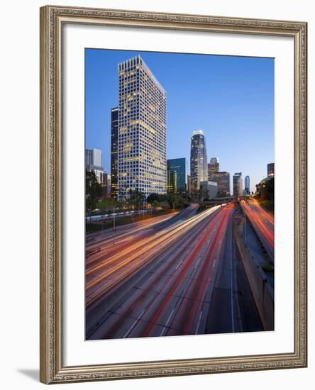 The 110 Harbour Freeway and Downtown Los Angeles Skyline, California, United States of America, Nor-Gavin Hellier-Framed Photographic Print