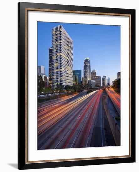 The 110 Harbour Freeway and Downtown Los Angeles Skyline, California, United States of America, Nor-Gavin Hellier-Framed Photographic Print