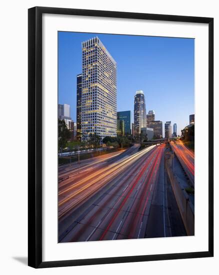 The 110 Harbour Freeway and Downtown Los Angeles Skyline, California, United States of America, Nor-Gavin Hellier-Framed Photographic Print