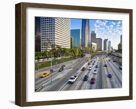 The 110 Harbour Freeway and Downtown Los Angeles Skyline, California, United States of America, Nor-Gavin Hellier-Framed Photographic Print