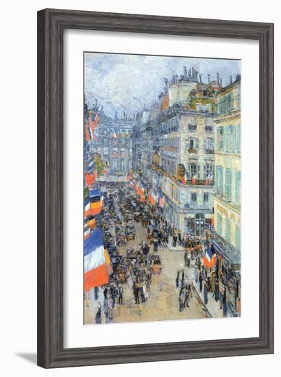 The 14th July, Rue Daunou-Childe Hassam-Framed Art Print