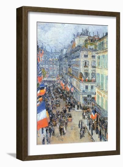 The 14th July, Rue Daunou-Childe Hassam-Framed Art Print