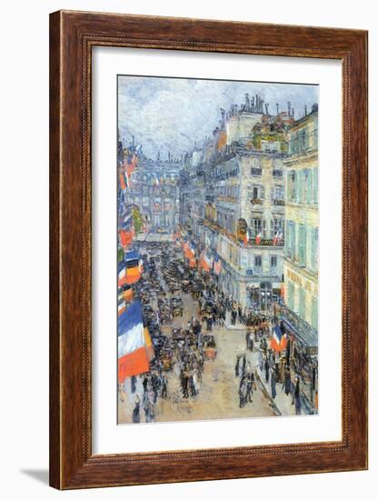 The 14th July, Rue Daunou-Childe Hassam-Framed Art Print