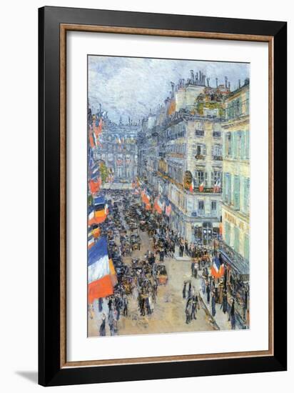 The 14th July, Rue Daunou-Childe Hassam-Framed Art Print