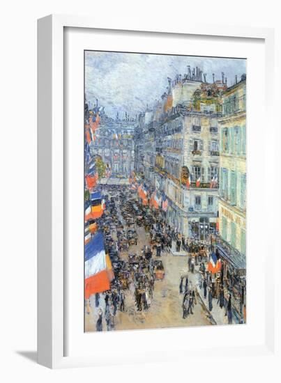 The 14th July, Rue Daunou-Childe Hassam-Framed Art Print