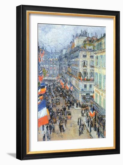 The 14th July, Rue Daunou-Childe Hassam-Framed Art Print