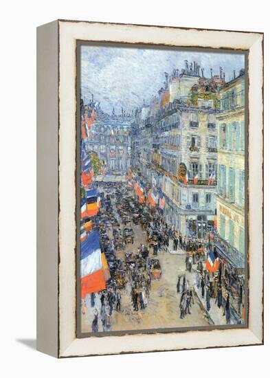 The 14th July, Rue Daunou-Childe Hassam-Framed Stretched Canvas