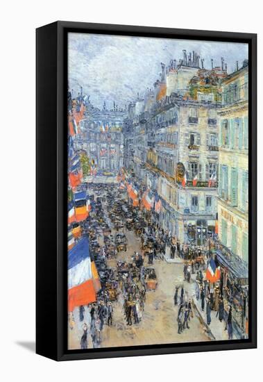 The 14th July, Rue Daunou-Childe Hassam-Framed Stretched Canvas