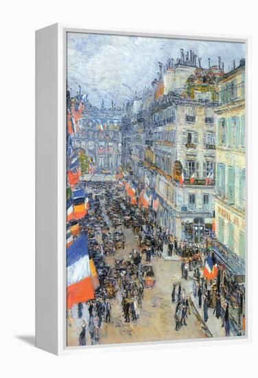 The 14th July, Rue Daunou-Childe Hassam-Framed Stretched Canvas