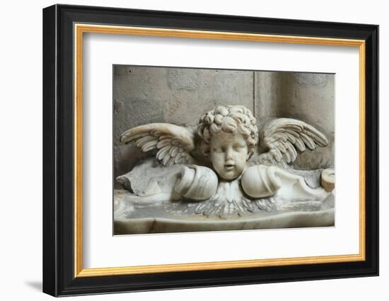 The 17th Century Holy Water Font, St. Germain l'Auxerrois Church, Paris, France, Europe-Godong-Framed Photographic Print