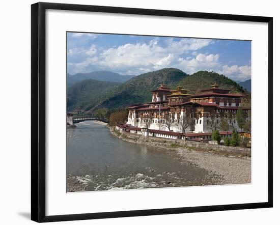 The 17th Century Punakha Dzong (The Palace of Great Happiness), Second Oldest and Second Largest Dz-Nigel Pavitt-Framed Photographic Print