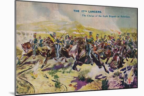 'The 17th Lancers. The Charge of the Light Brigade at Balaclava', 1854, (1939)-Unknown-Mounted Giclee Print