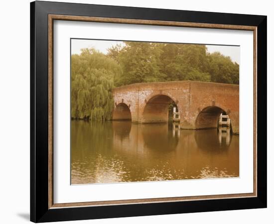 The 18th Century Sonning Bridge Over the River Thames Near Reading, Berkshire, England, UK-David Hughes-Framed Photographic Print