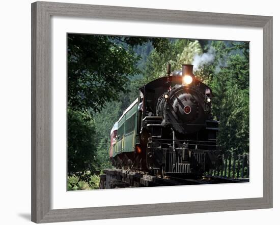 The 1924 Porter Company Steam Engine Chugs Across a Trestle-null-Framed Photographic Print