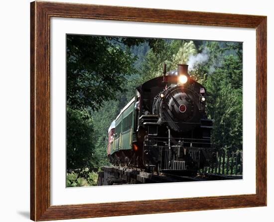 The 1924 Porter Company Steam Engine Chugs Across a Trestle-null-Framed Photographic Print