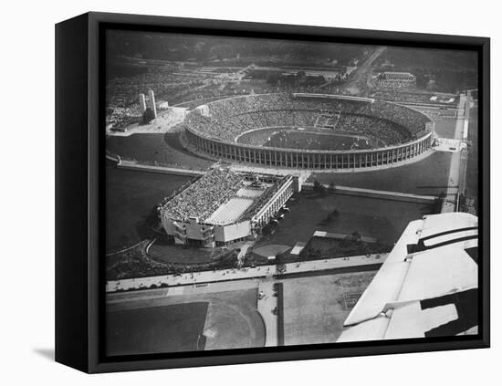 The 1936 Berlin Olympic Stadium, Aerial View, in Berlin, Germany in 1936-Robert Hunt-Framed Premier Image Canvas