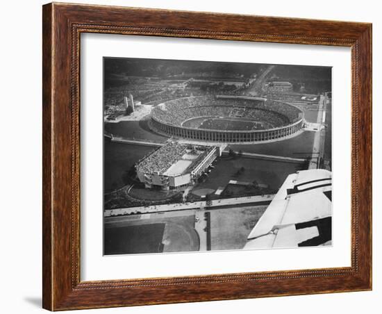 The 1936 Berlin Olympic Stadium, Aerial View, in Berlin, Germany in 1936-Robert Hunt-Framed Photographic Print