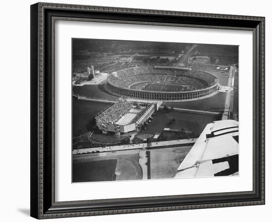 The 1936 Berlin Olympic Stadium, Aerial View, in Berlin, Germany in 1936-Robert Hunt-Framed Photographic Print