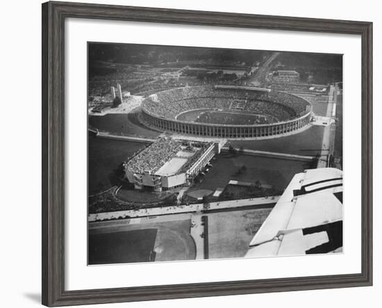 The 1936 Berlin Olympic Stadium, Aerial View, in Berlin, Germany in 1936-Robert Hunt-Framed Photographic Print