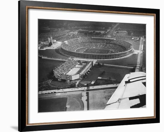 The 1936 Berlin Olympic Stadium, Aerial View, in Berlin, Germany in 1936-Robert Hunt-Framed Photographic Print